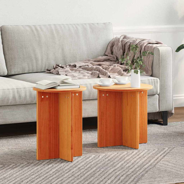 Table basse 2 pcs Marron cire 41,5 x 41,5 x 41 cm
