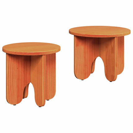 Table basse 2 pcs Marron cire 39,5 x 39,5 x 30 cm