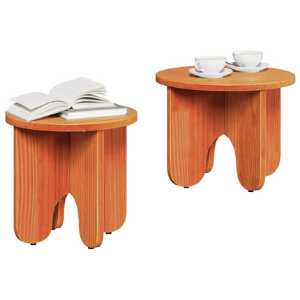 Table basse 2 pcs Marron cire 39,5 x 39,5 x 30 cm