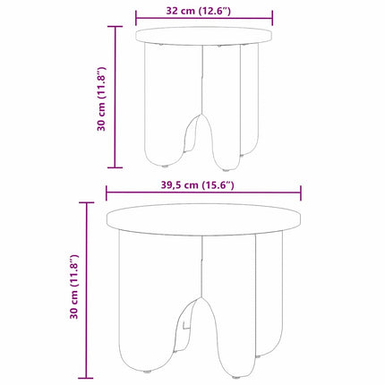Table basse 2 pcs Marron cire 39,5 x 39,5 x 30 cm