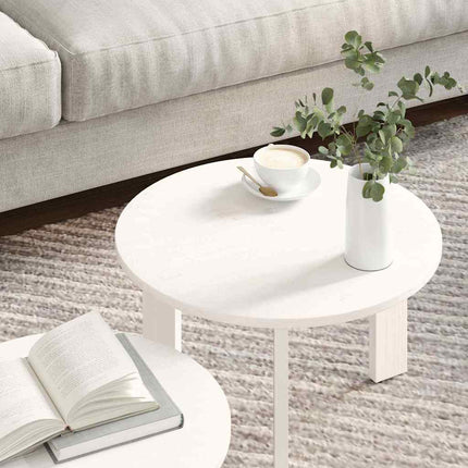 Table basse 2 pcs Blanc 47,5 x 47,5 x 27 cm Bois de pin massif