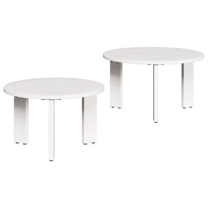 Table basse 2 pcs Blanc 47,5 x 47,5 x 27 cm Bois de pin massif