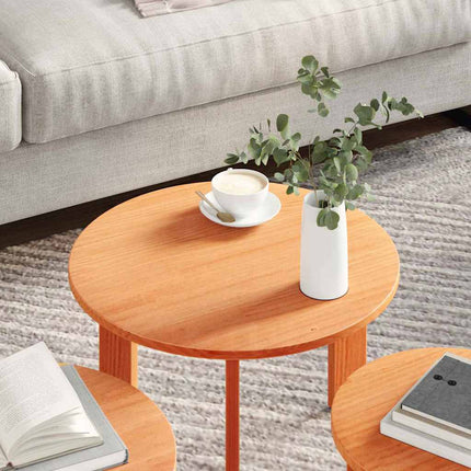 Table basse 3 pcs Marron cire 47,5 x 47,5 x 27 cm