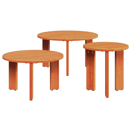 Table basse 3 pcs Marron cire 47,5 x 47,5 x 27 cm