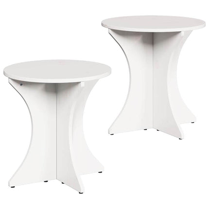 Table basse 2 pcs Blanc 46 x 46 x 47 cm Bois massif en pin