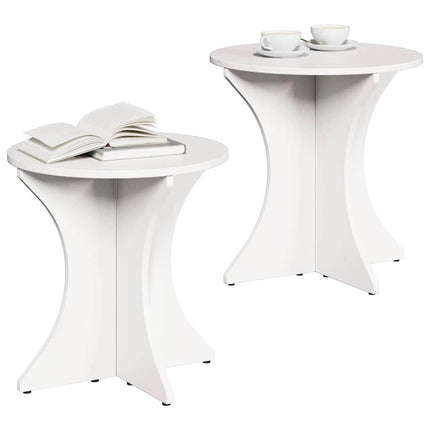 Table basse 2 pcs Blanc 46 x 46 x 47 cm Bois massif en pin