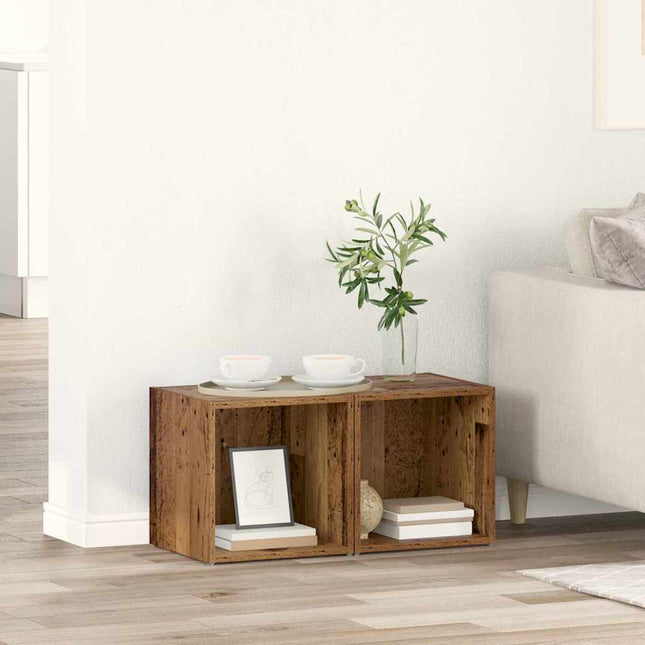 Ensemble meuble TV 2 pcs Bois Ancien 37 x 35 x 37,5 cm