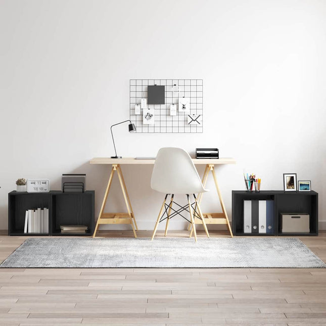 Ensemble meuble TV Montage mural 4 pcs Noir 37 x 35 x 37,5 cm