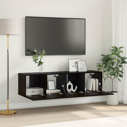 Ensemble meuble TV 2 pcs Noir 60 x 30 x 30 cm Bois d'ingénierie