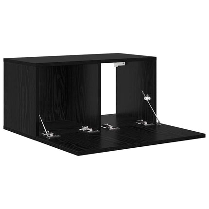 Ensemble meuble TV 2 pcs Noir 60 x 30 x 30 cm Bois d'ingénierie