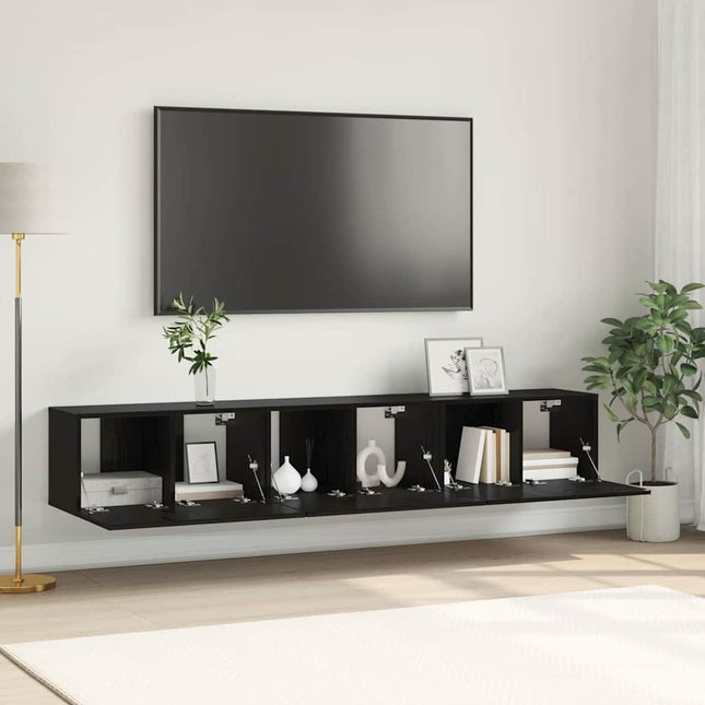 Ensemble meuble TV 3 pcs Noir 60 x 30 x 30 cm Bois d'ingénierie