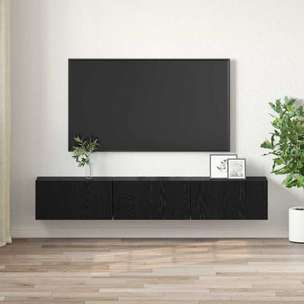 Ensemble meuble TV 3 pcs Noir 60 x 30 x 30 cm Bois d'ingénierie