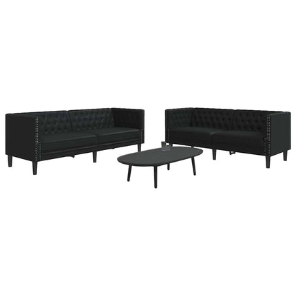 Ensemble de Canapés 2 pcs Noir 194 x 74.5 x 70.5 cm Faux cuir