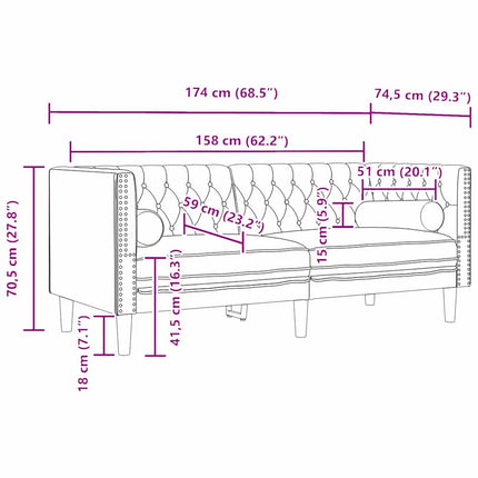 Ensemble de Canapés Noir Velours