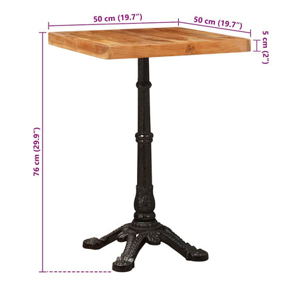 Table bistrot Marron 50 x 50 x 76 cm Bois d'Acacia Massif