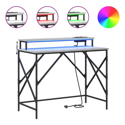 Bureau Sonoma gris 100 x 50 x 86.5 cm Bois d'ingénierie