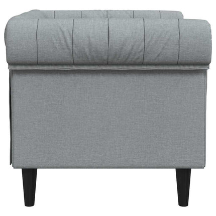 Fauteuil Chesterfield Gris clair 78.5 x 74.5 x 74.5 cm tissu