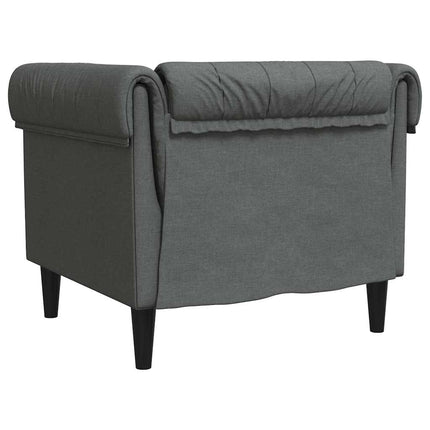 Fauteuil Chesterfield Gris foncé 78.5 x 74.5 x 74.5 cm tissu