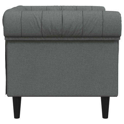 Fauteuil Chesterfield Gris foncé 78.5 x 74.5 x 74.5 cm tissu
