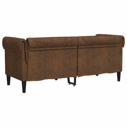 Canapé Chesterfield avec coussin Marron 182.5 x 74.5 x 74.5 cm