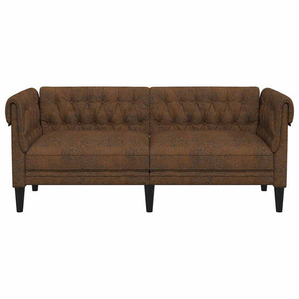 Canapé Chesterfield avec coussin Marron 182.5 x 74.5 x 74.5 cm