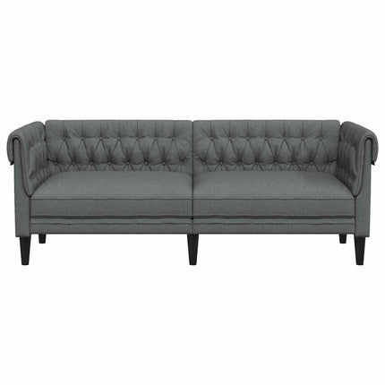 Canapé Chesterfield Gris foncé 201.5 x 74.5 x 74.5 cm tissu