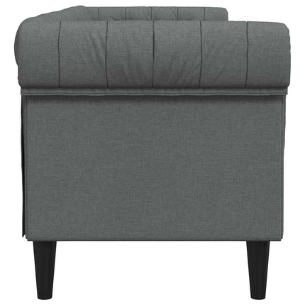 Canapé Chesterfield Gris foncé 201.5 x 74.5 x 74.5 cm tissu