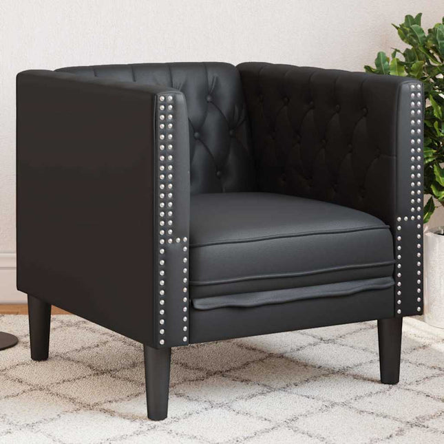 Fauteuil Chesterfield Argyle Noir 71 x 74.5 x 70.5 cm Faux cuir