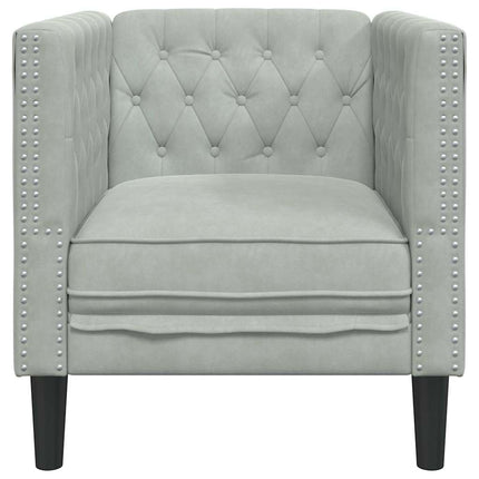 Fauteuil Chesterfield Gris clair 71 x 74.5 x 70.5 cm Velours