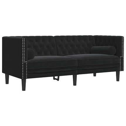 Canapé Chesterfield Autre Noir 174 x 74.5 x 70.5 cm Velours