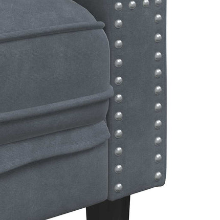 Canapé Chesterfield Gris foncé 194 x 74.5 x 70.5 cm Velours