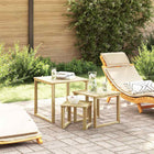 Table de Bain de Soleil 3 pcs Marron 50.5 x 50 x 46 cm