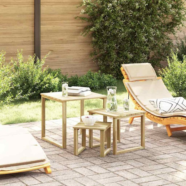 Table de Bain de Soleil 3 pcs Marron 50.5 x 50 x 46 cm