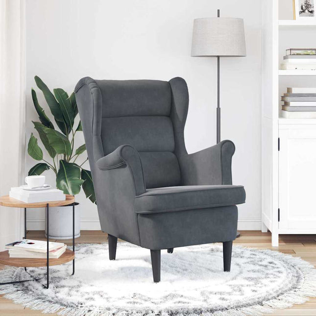 Fauteuil Gris foncé 71 x 92 x 91 cm Velours