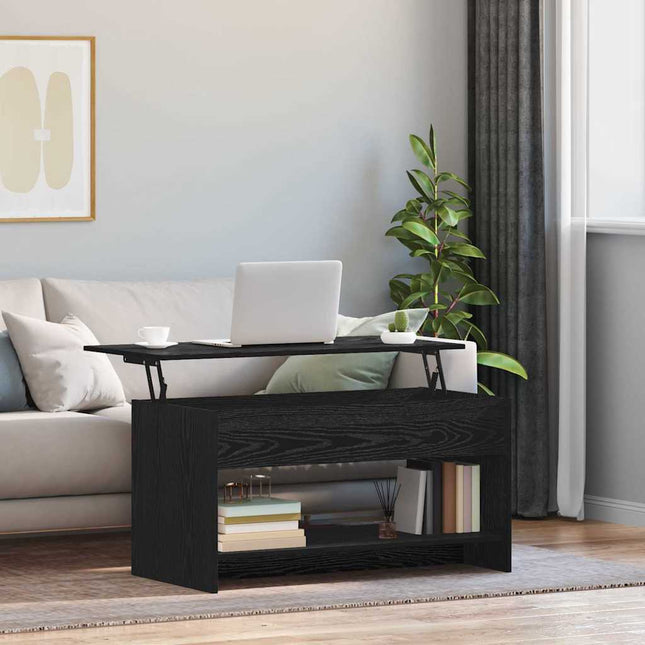 Table Basse 80 X 50.5 X 41.5 Cm Bois D'ingénierie Chêne noir