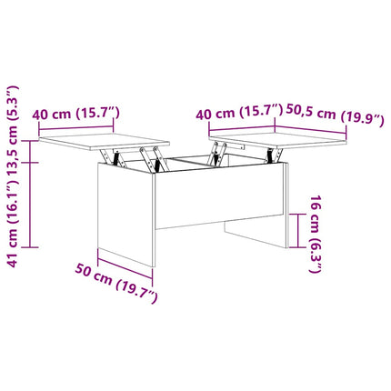 Table basse chêne artisanal 80 x 50,5 x 42,5 cm
