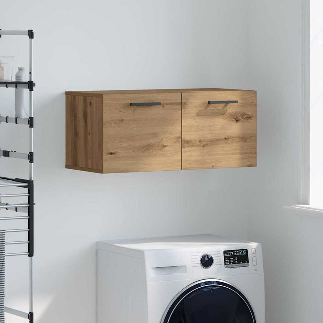 Meuble mural Montage mural chêne artisanal 80 x 36.5 x 35 cm