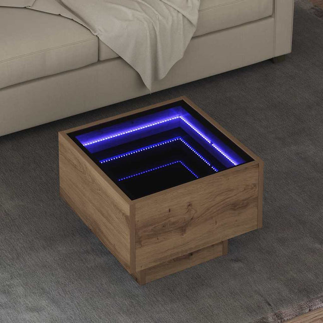 Table Basse Bois D'ingénierie chêne artisanal 40 x 40 x 30 cm