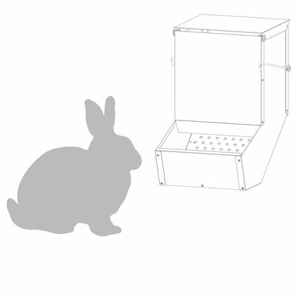 Distributeur pour lapins Argent 17,5 x 26 x 28,5 cm