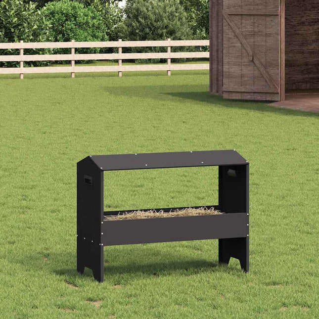 Trough d'alimentation pour le bétail Noir 79 x 35 x 62 cm
