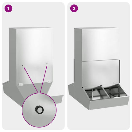 Distributeur de porcs Argent 55 x 51 x 91,5 cm Acier galvanisé