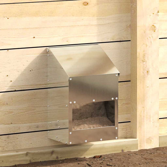 Mangeoire pour poules Argent 21 x 16 x 33 cm Acier galvanisé