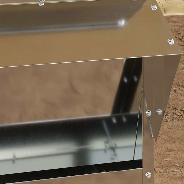 Mangeoire pour poules Argent 40,5 x 45 x 41 cm Acier galvanisé