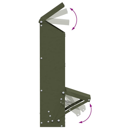 Mangeoire pour poules Vert olive 13 x 12 x 51 cm