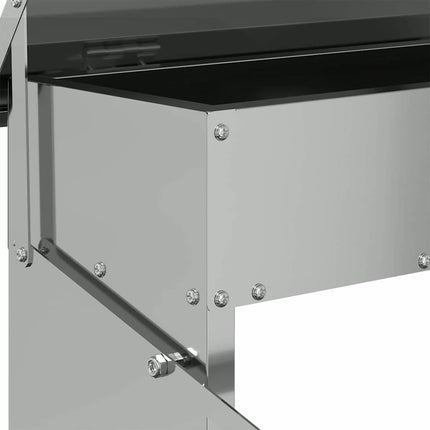 Nourrisseur à pédale pour poules Argent 48,5 x 39,5 x 19 cm