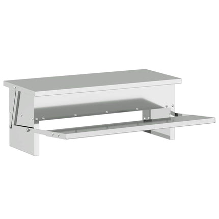 Nourrisseur à pédale pour poules Argent 48,5 x 39,5 x 19 cm