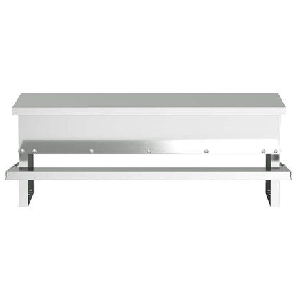 Nourrisseur à pédale pour poules Argent 48,5 x 39,5 x 19 cm