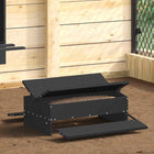 Nourrisseur à pédale pour poules Noir 75 x 53 x 20,5 cm