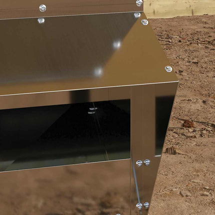 Mangeoire pour poules Argent 20 x 25 x 35 cm Acier galvanisé