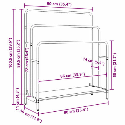 Porte-vêtements avec étagère Sonoma gris 90 x 30 x 100,5 cm